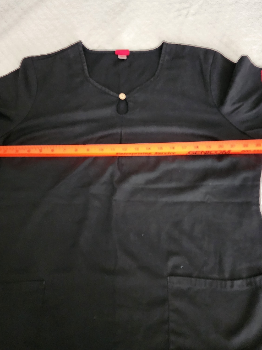 DICKIES EDS Signature Black Scrub Top Keyhole Notch V-Neck Pockets - Picture 9 of 12